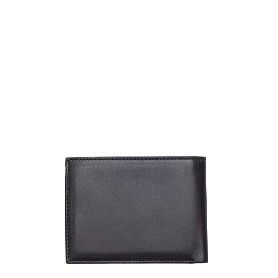 Homme Tommy Hilfiger Portefeuille | Portefeuille En Cuir Eton 4 Cartes Tommy Hilfiger Noir