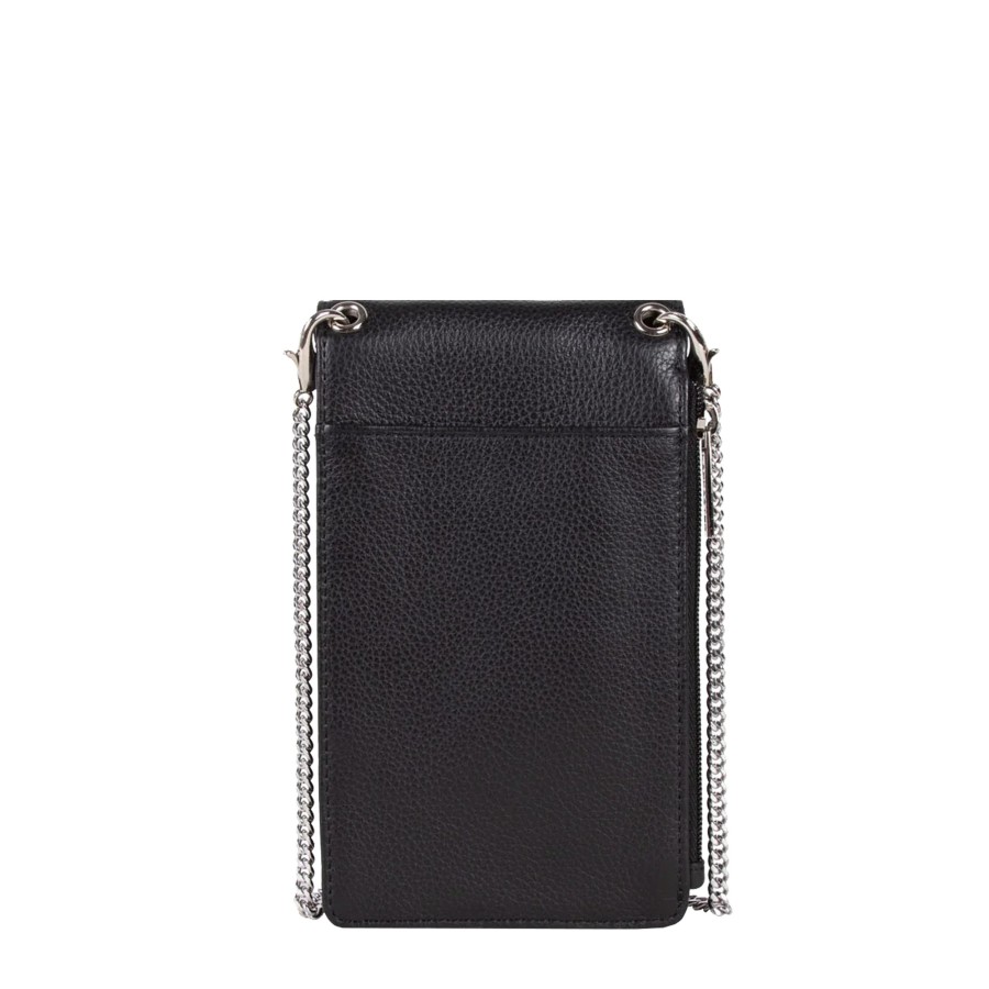 Femme Lancaster Pochette | Etui Telephone En Cuir Foulonne Pm Lancaster Noir