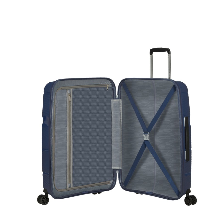 Bagages American Tourister Valise 4 Roues Rigide | Valise 66Cm Linex American Tourister Bleu Marine