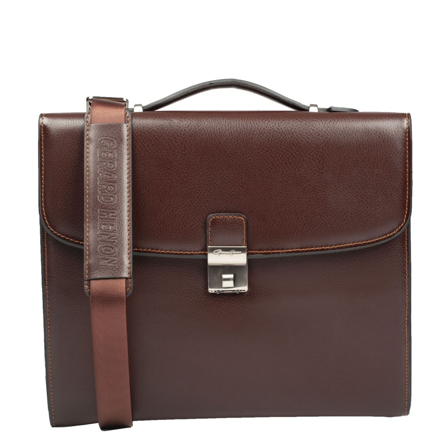 Homme Gerard Hénon Serviette/Cartable | Cartable Cuir Chocolat- Atout