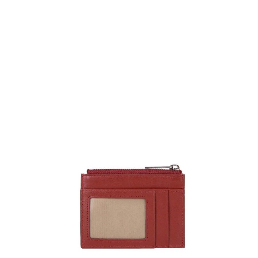 Femme Lancaster Porte Cartes | Porte Cartes En Cuir Paris Pm Lancaster Rouge