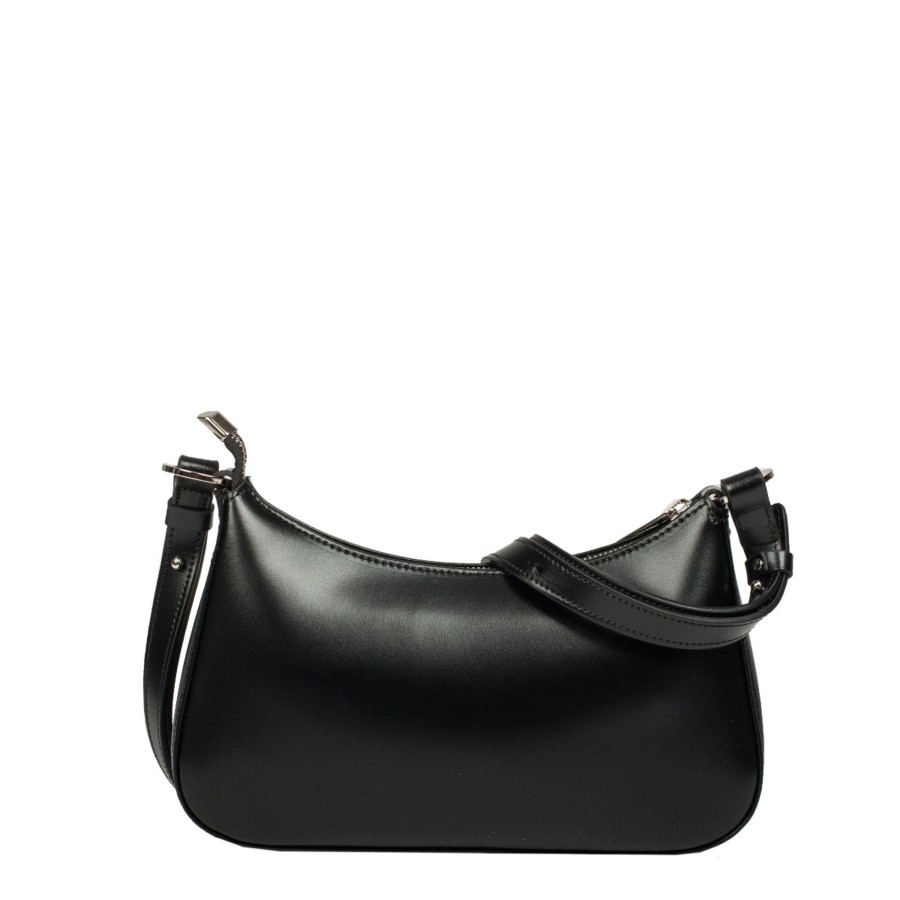 Femme Lancaster Sac Porte Epaule | Sac Porte Travers En Cuir Suave Ace Lancaster Noir