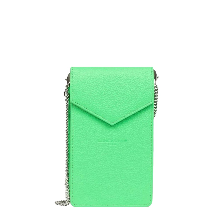 Femme Lancaster Pochette | Etui Telephone En Cuir Foulonne Pm Lancaster Vert