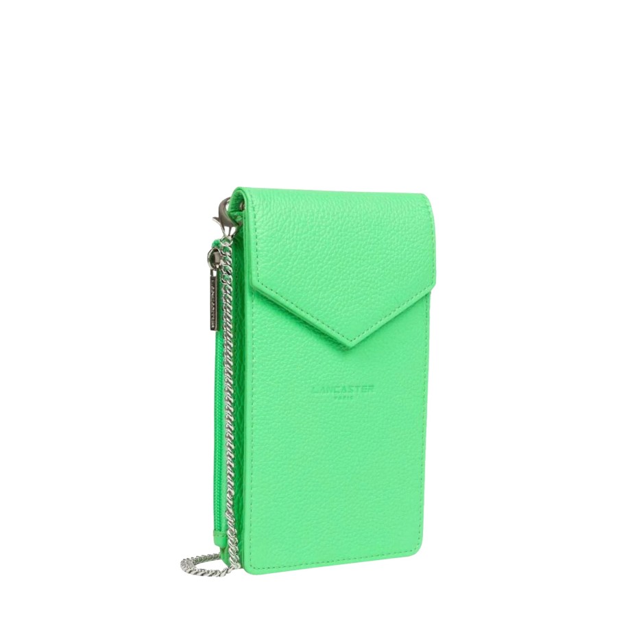 Femme Lancaster Pochette | Etui Telephone En Cuir Foulonne Pm Lancaster Vert