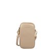 Femme Lancaster Pochette | Pochette Telephone En Cuir Dune Lancaster Beige