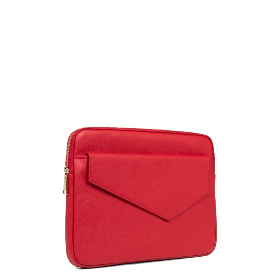 Femme Lancaster Pochette | Pochette Ordinateur En Cuir Zoe Lancaster Rouge