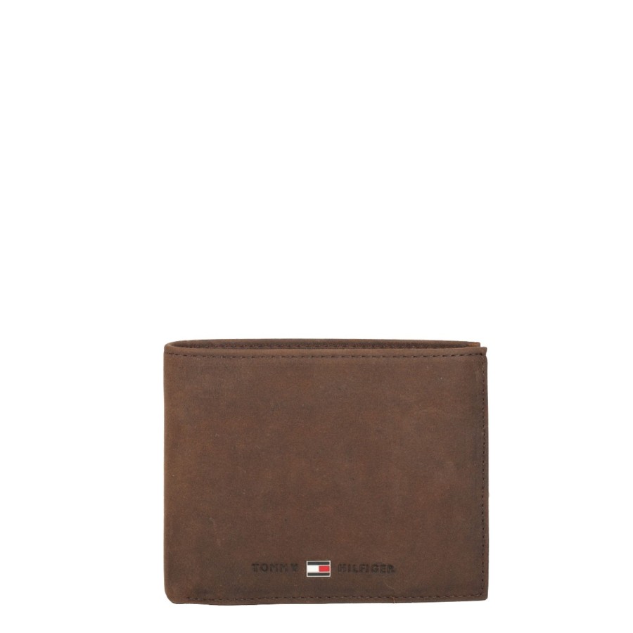 Homme Tommy Hilfiger Portefeuille | Portefeuille Italien En Cuir 8 Cartes Johnson Tommy Hilfiger Marron