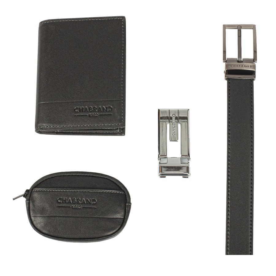 Homme Chabrand Portefeuille | Coffret Ceinture En Cuir Chabrand