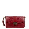 Femme Lancaster Sac Porte Bandouliere / Porte Travers | Sac Travers En Cuir Exotic Valor Lancaster Rouge