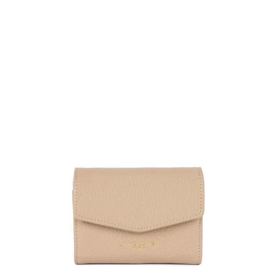 Femme Lancaster Portefeuille | Portefeuille En Cuir Dune Lancaster Beige Fonce