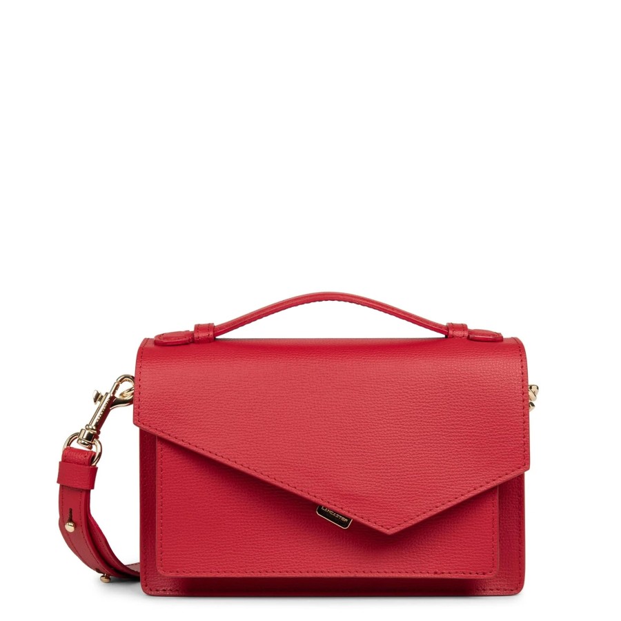 Femme Lancaster Sac Porte Main | Sac Travers En Cuir Zoe Lancaster Rouge