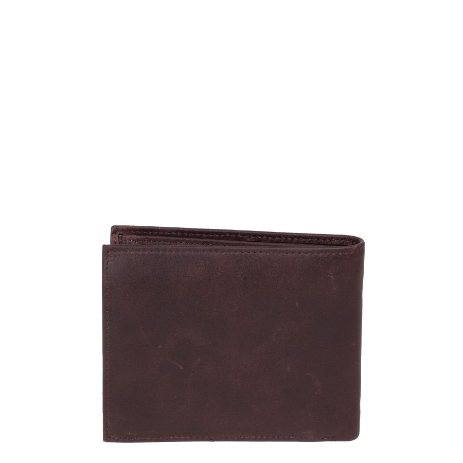 Homme Tommy Hilfiger Portefeuille | Portefeuille Italien Johnson 4 Cartes Tommy Hilfiger Marron