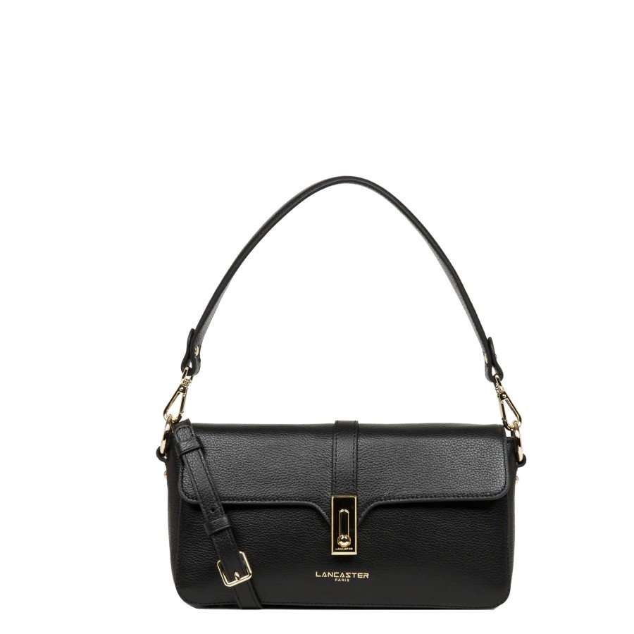 Femme Lancaster Sac Porte Epaule | Sac Baguette En Cuir Foulonne Milano Lancaster Noir