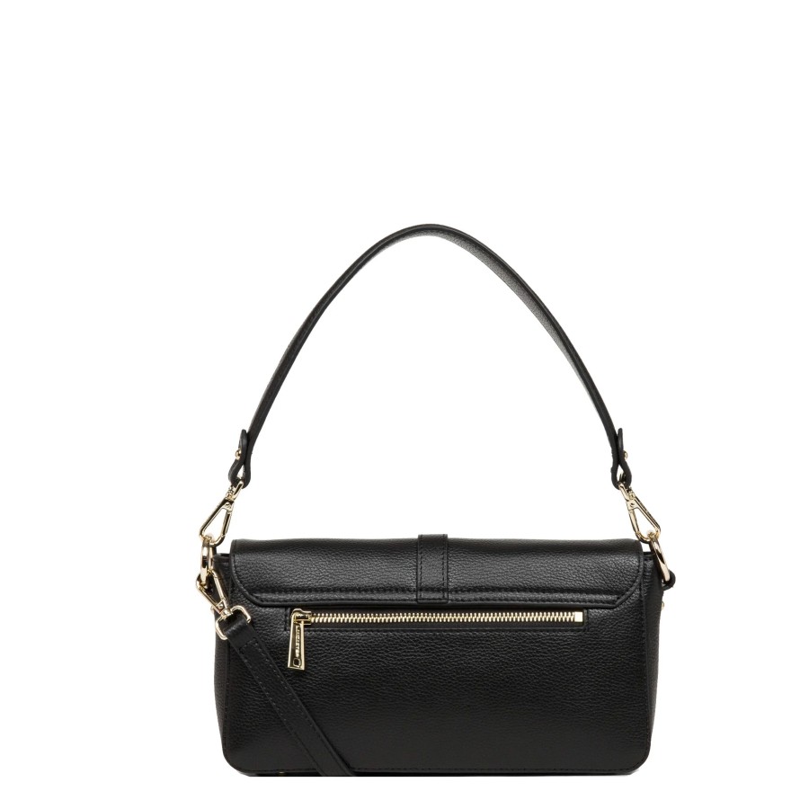 Femme Lancaster Sac Porte Epaule | Sac Baguette En Cuir Foulonne Milano Lancaster Noir