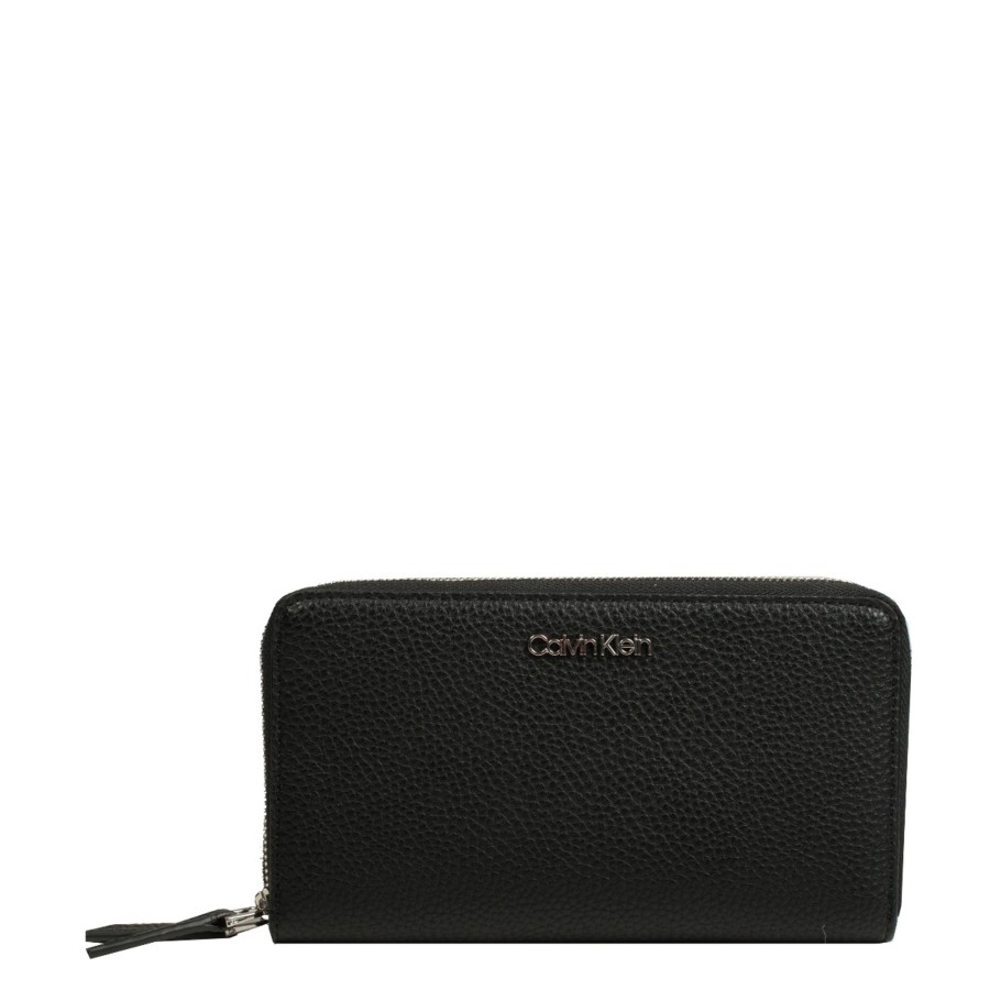 Homme Calvin Klein Portefeuille | Compagnon Double Zip Sided Noir