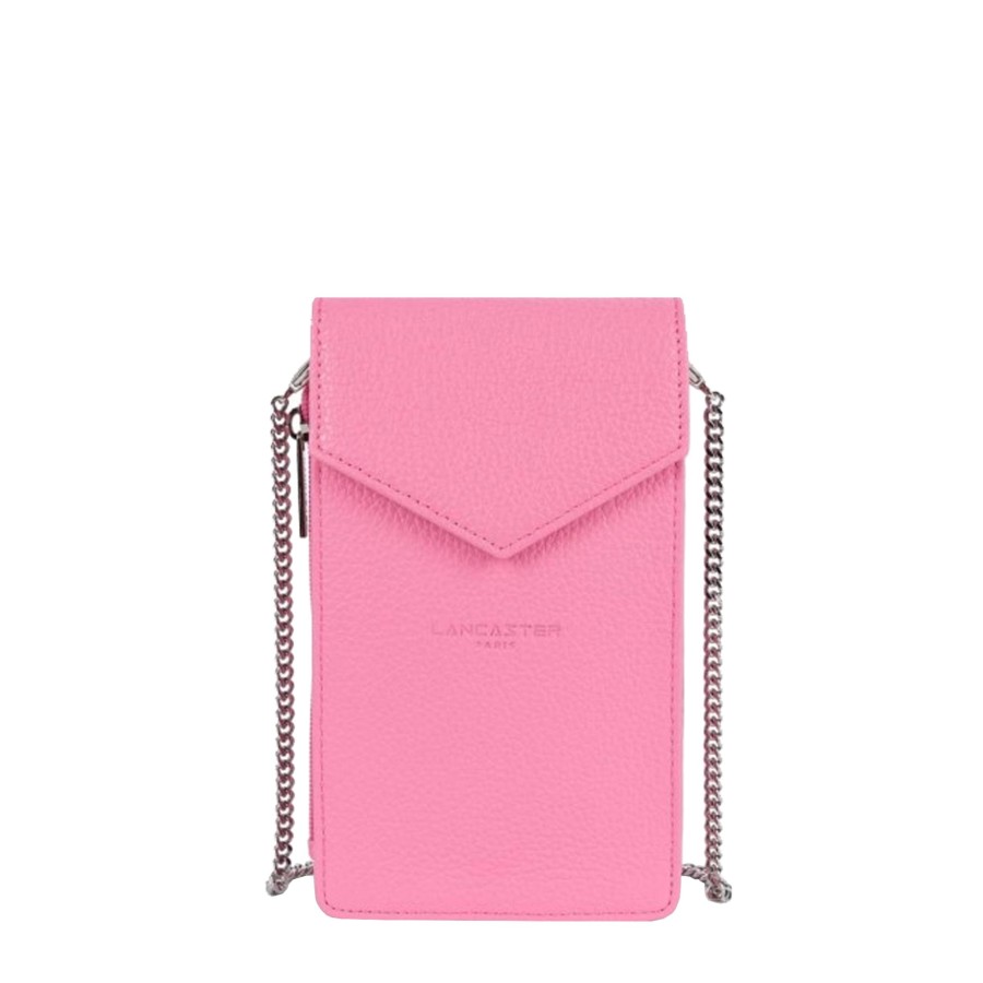 Femme Lancaster Pochette | Etui Telephone En Cuir Foulonne Pm Lancaster Rose