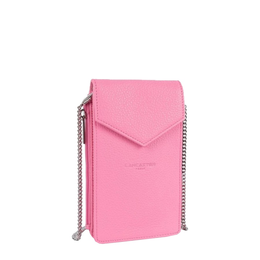 Femme Lancaster Pochette | Etui Telephone En Cuir Foulonne Pm Lancaster Rose