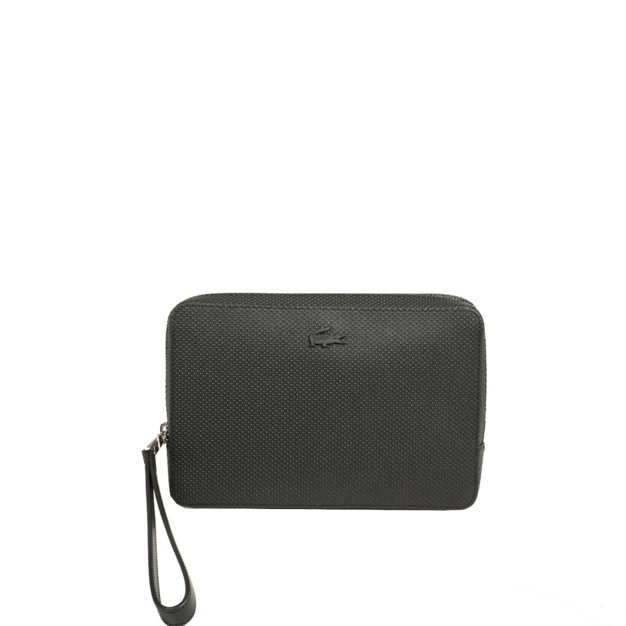 Homme Lacoste Sacoche Main | Sacoche Pochette En Cuir Portee Main Chantaco, Lacoste