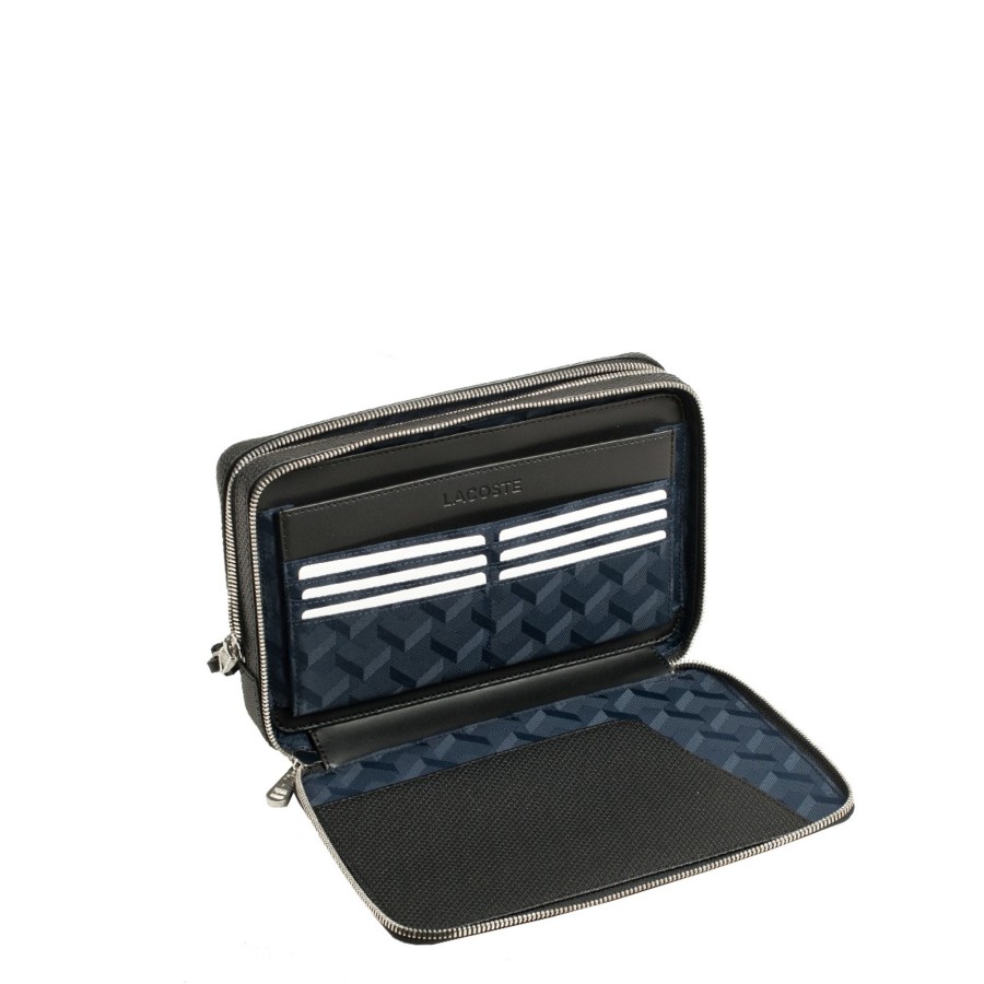 Homme Lacoste Sacoche Main | Sacoche Pochette En Cuir Portee Main Chantaco, Lacoste