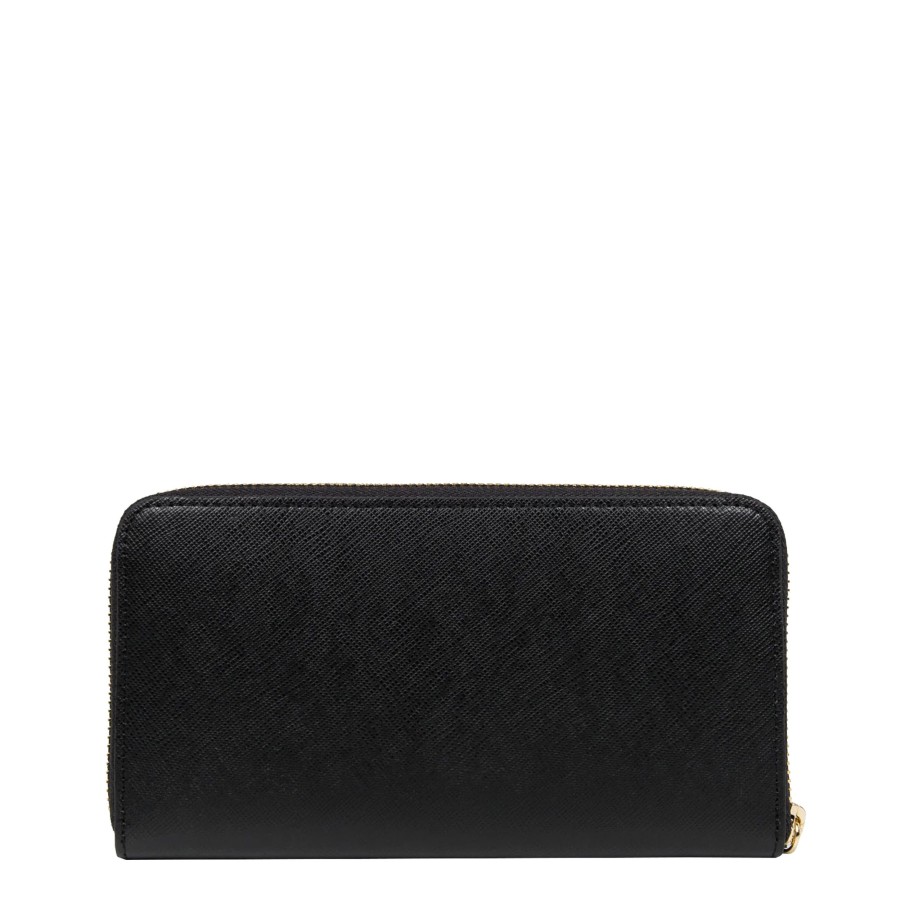 Femme Lancaster Portefeuille | Compagnon En Cuir Saffiano Signature Lancaster Noir