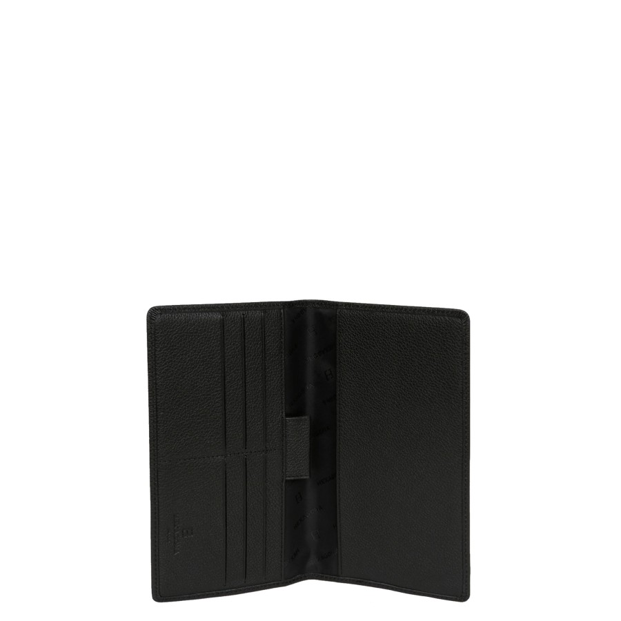 Femme Bemon Portefeuille | Porte Chequier En Cuir Confort Hexagona Noir