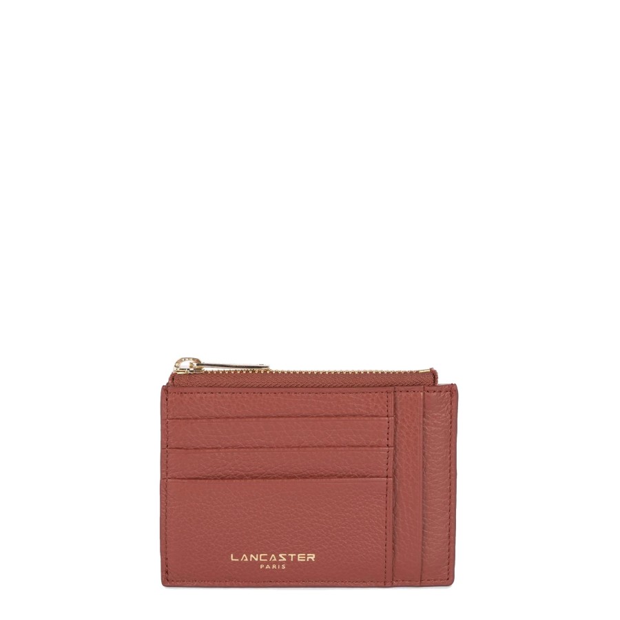 Femme Lancaster Porte Cartes | Porte Cartes En Cuir Dune Lancaster Rouge