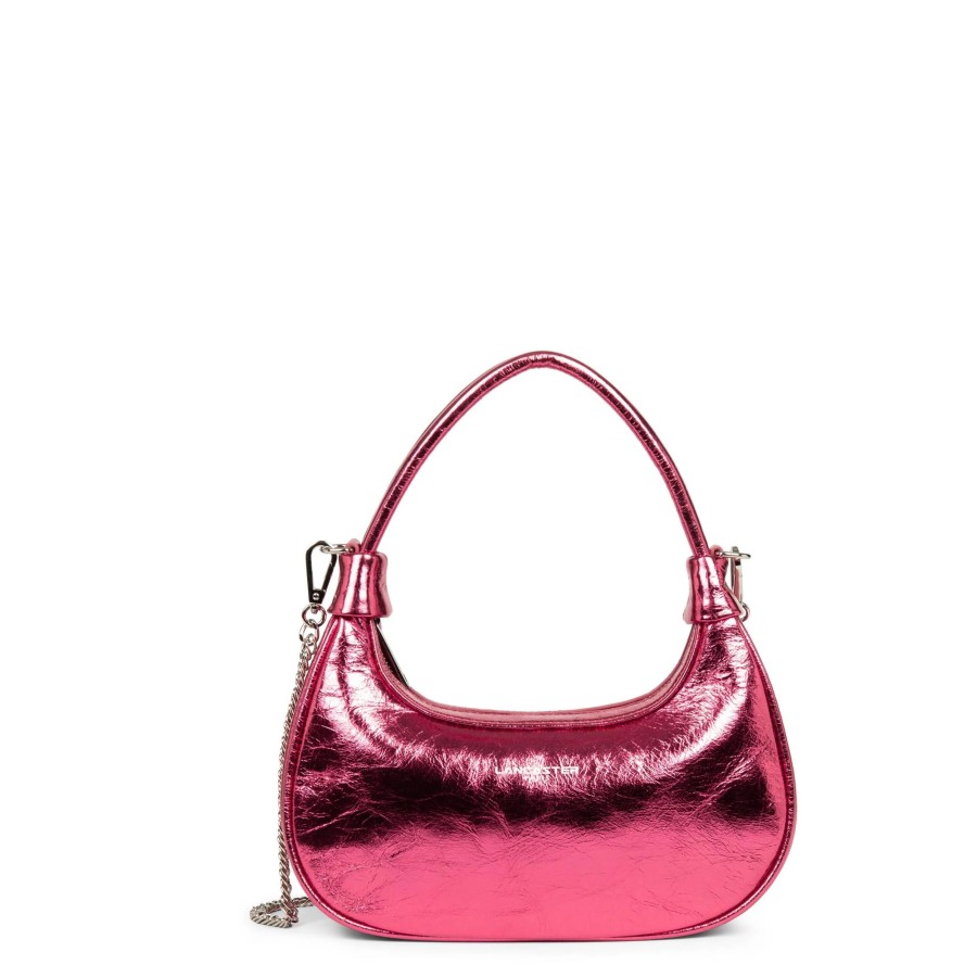 Femme Lancaster Sac Porte Main | Petit Sac A Main Hobo En Cuir Aura Lancaster Rose Irise