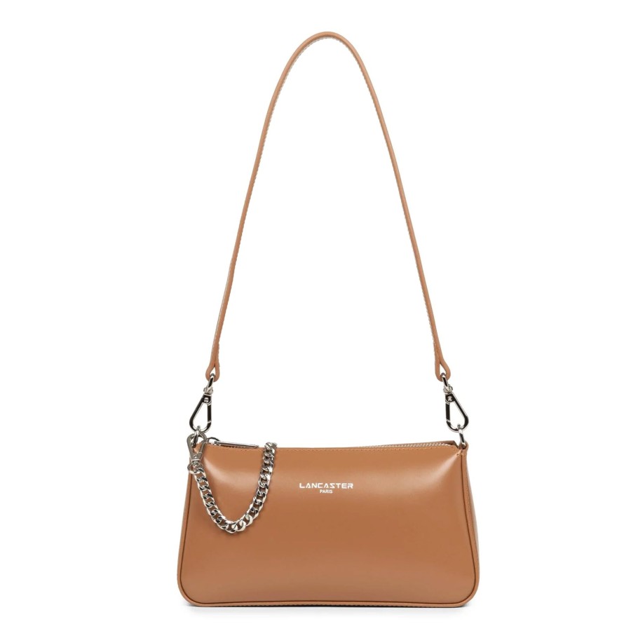 Femme Lancaster Sac Porte Epaule | Pochette En Cuir Suave Even Lancaster Camel