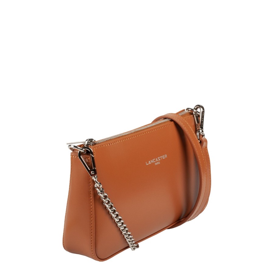 Femme Lancaster Sac Porte Epaule | Pochette En Cuir Suave Even Lancaster Camel