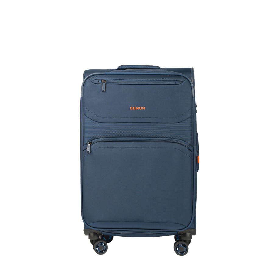 Bagages Bemon Valise 4 Roues Souple | Valise Extensible 4 Roues 76Cm Menton Bemon Bleu