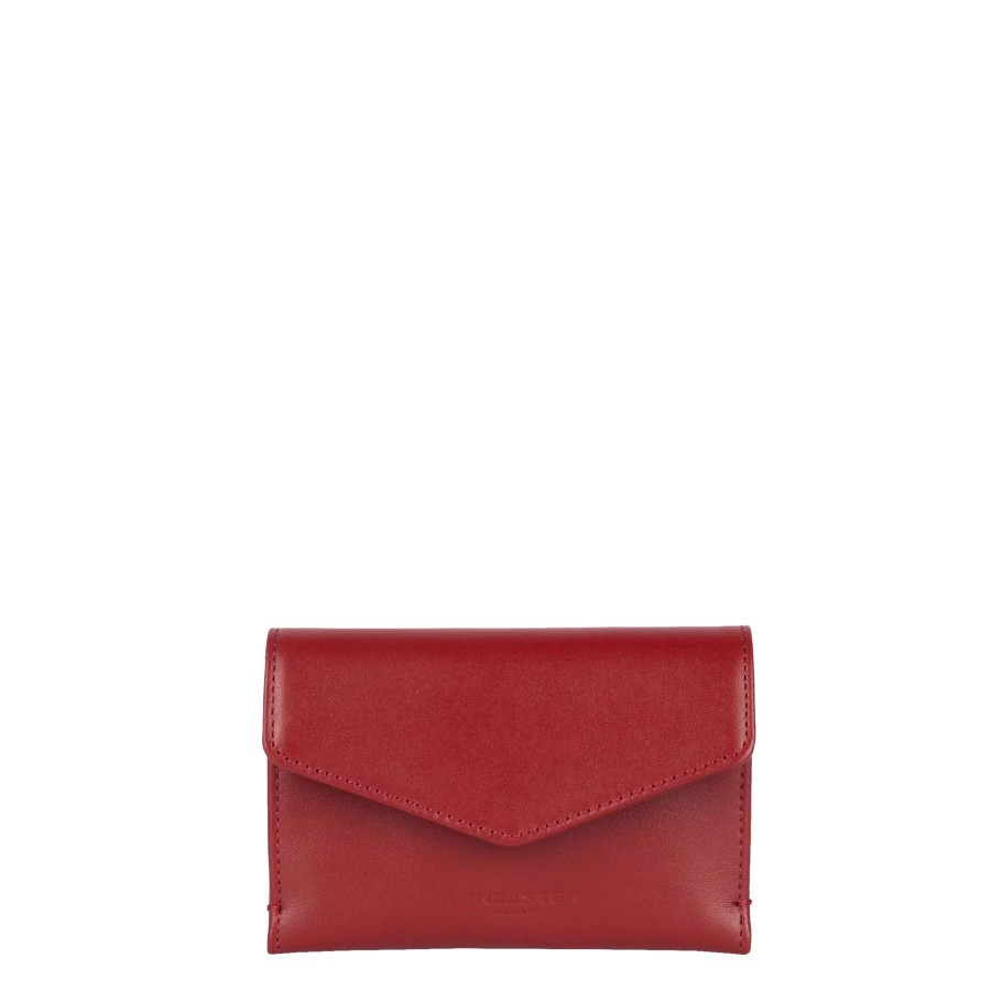 Femme Lancaster Porte Cartes | Porte Cartes En Cuir Paris Pm Lancaster Rouge