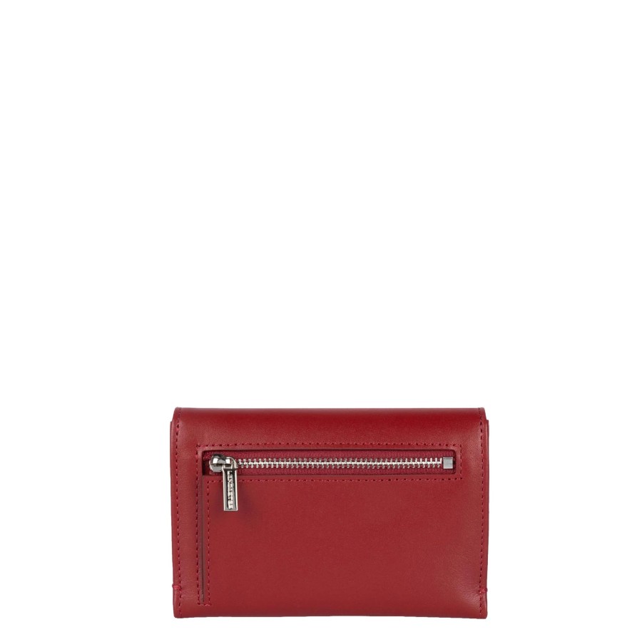 Femme Lancaster Porte Cartes | Porte Cartes En Cuir Paris Pm Lancaster Rouge